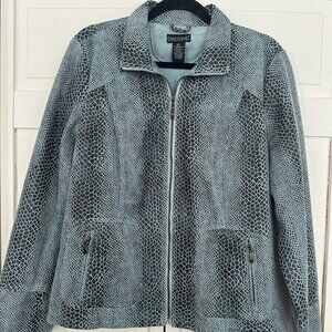 Dialogue Python Print Vegan Leather Jacket Size Large